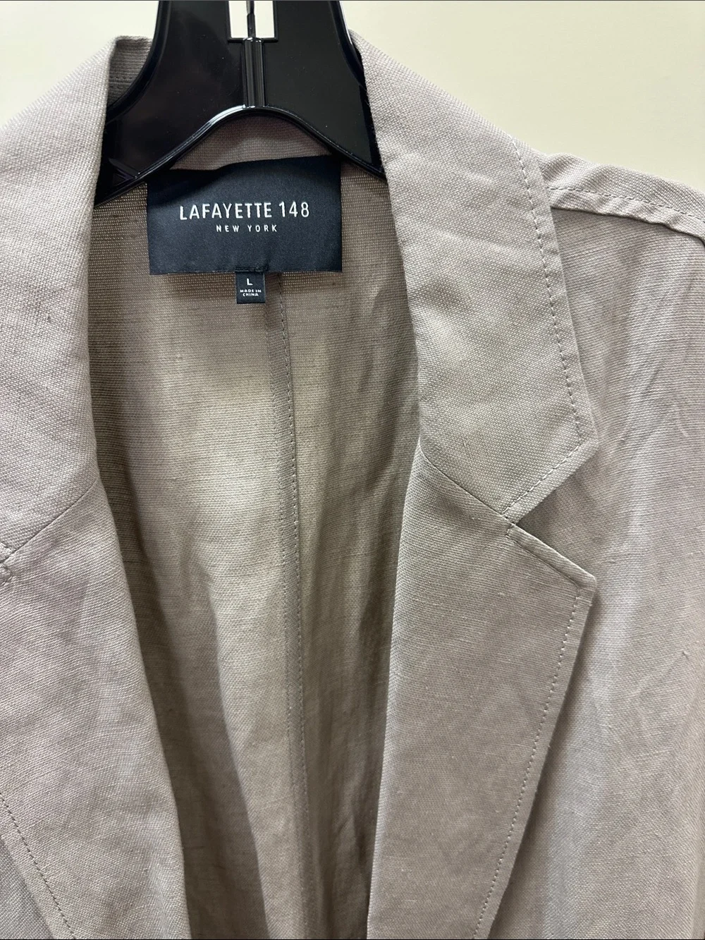 Lafayette 148 New York Taupe Open-Front Trench Coat